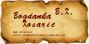 Bogdanka Košarić vizit kartica